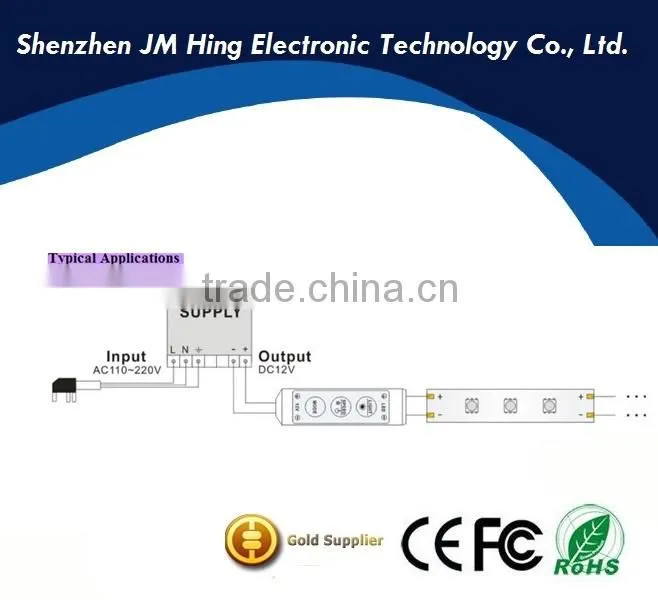 Mini 3 keys Single color LED controller