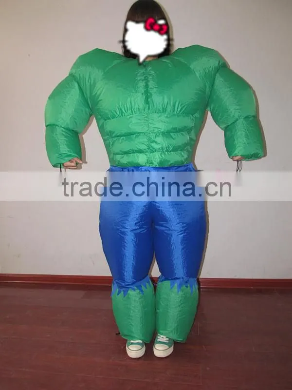 DJ-CO-115 Adult Chub Strong Man Inflatable Blow Up Color Body Halloween Costume Jumpsuit