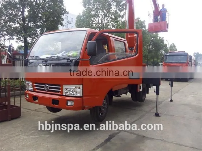 14m Red aerial work platform truck