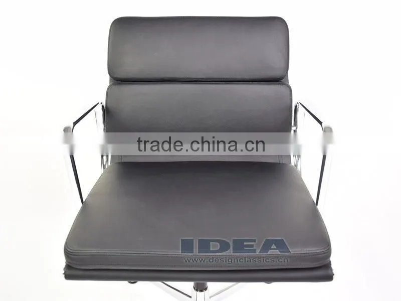 Replica Charles Charles Soft Pad Meeting Chair - Black Color Genuine Leather
