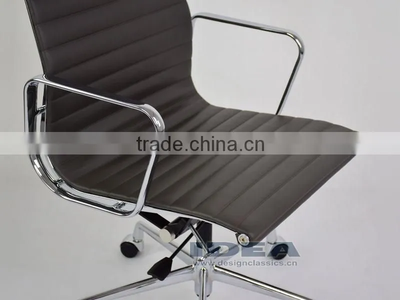 Replica EA119 Charles High Back Office Chair - Dark Grey Color Genuine Leather