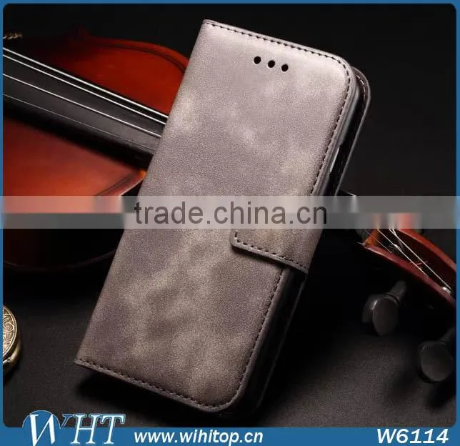 Retro Leather Sublimation Case for iPhone 6 Plus, Wallet Flip Case for iPhone 6 Wholesale