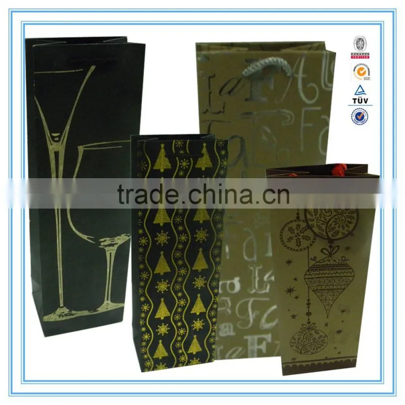 NEW year hot custom high quality & cheap wine paper bag in gift paper bag