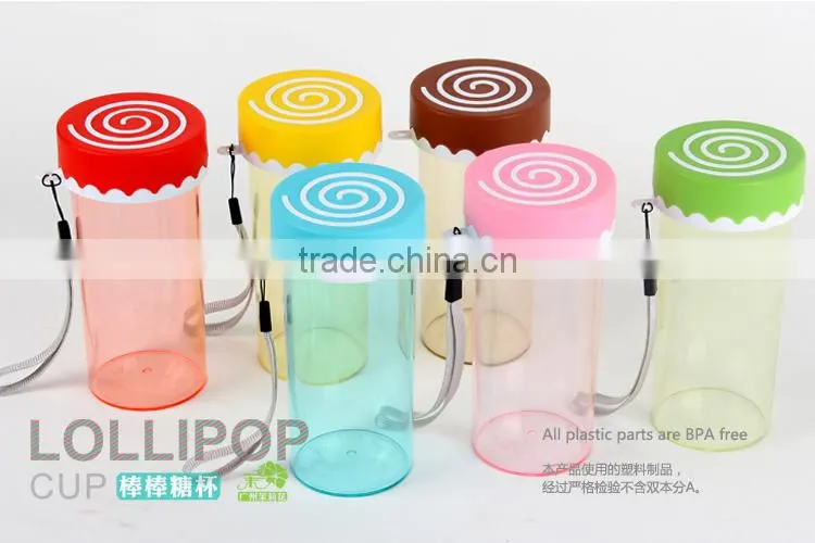 High quality clear plastic water bottles lollipop cup