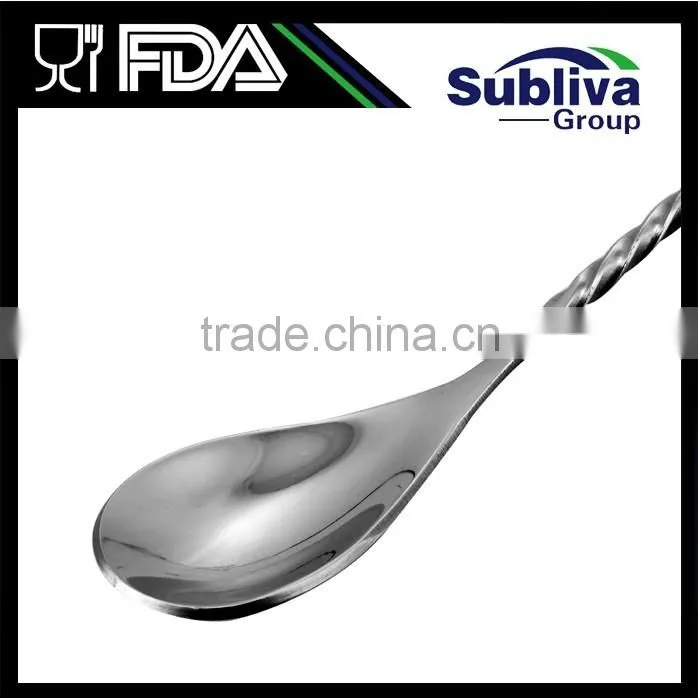 Manufacturer Food Grade 280mm Stainless Steel 304 Metal Disc Tail Bar Spoon