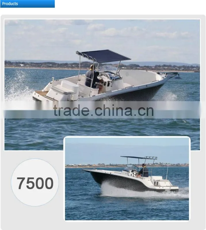 8m Fiberglass boat for fishing (7500 Center Console)