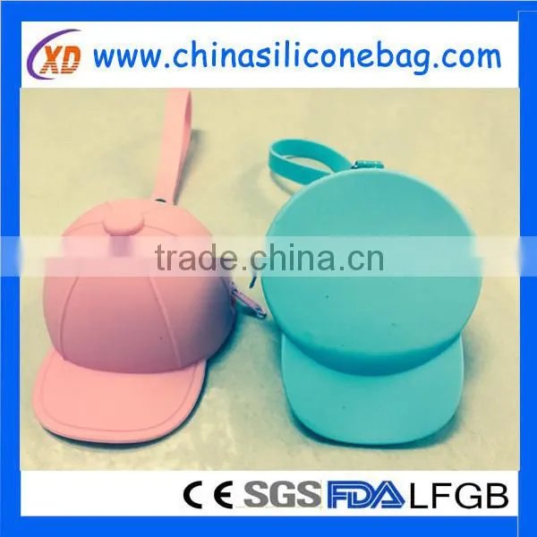 Cap shape silicone coin purse