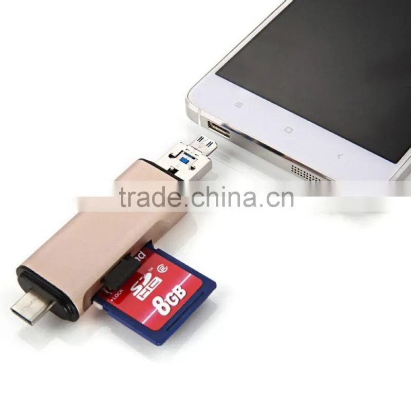 3 in 1 Card Reader USB Type C 2-Slot TF / SD Memory Card Adapter for Macbook smartphone
