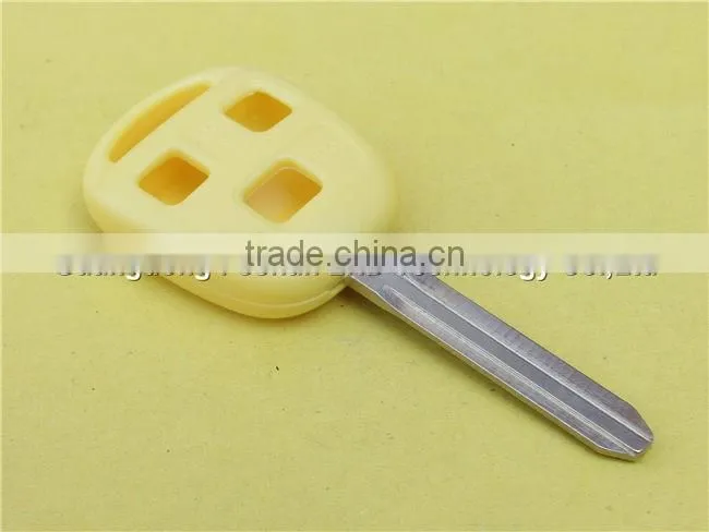 Toyota 3 buttons remote key fob case Toy43 blade in yellow