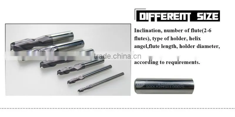 Liken500 HRC55 2Flute end mill CNC milling cutter wood