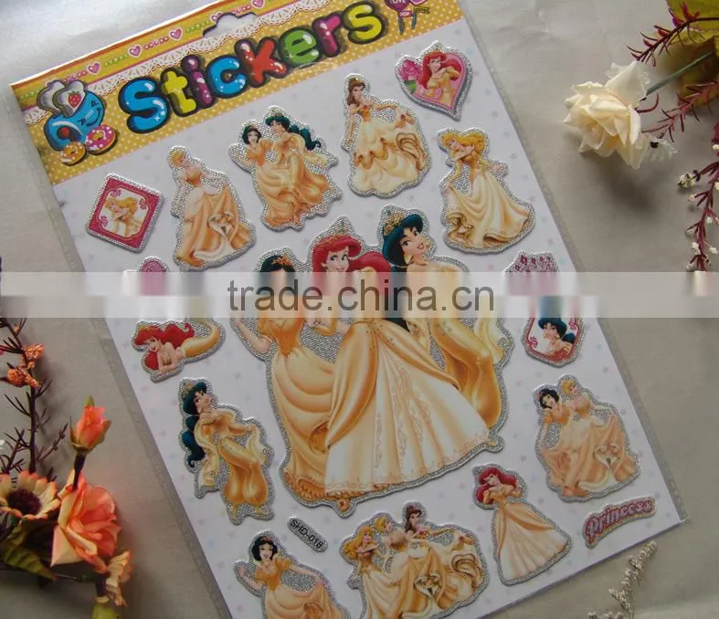 2015 cheap high quality kids cute puffy sticker,3D Cartoon Puffy Sticker