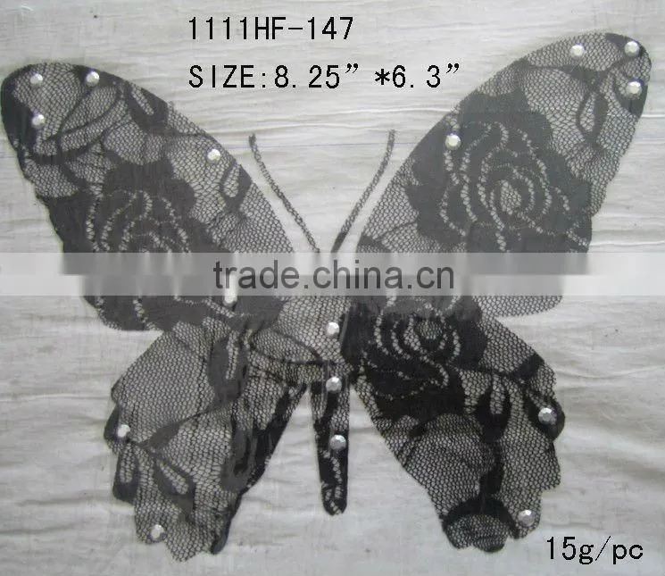 cat head fancy and top fashion lace hot fix motifs design