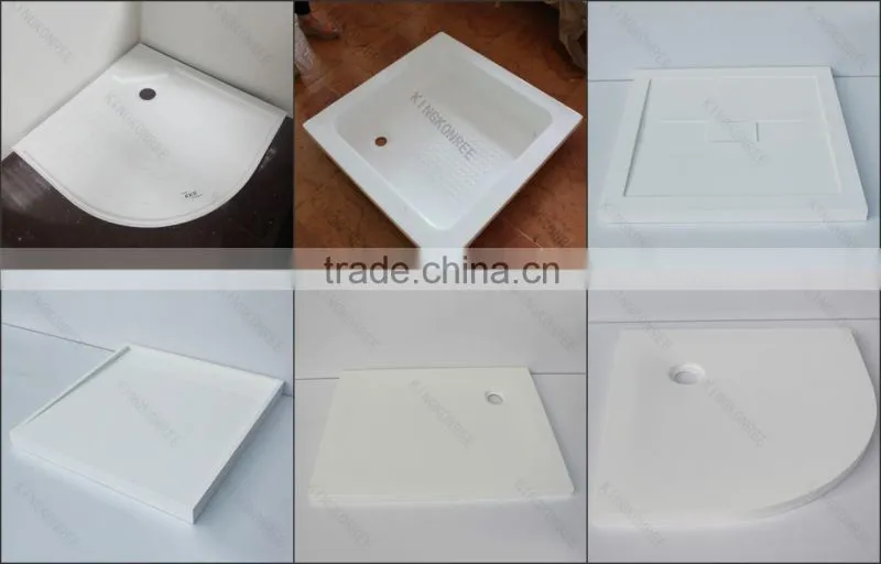 Round bathroom shower tray, polymarble shower base