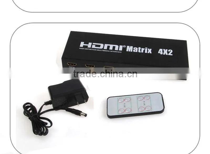 4x2 1080P HDMI Matrix Selector Switch Switcher Splitter w/ Analog Stereo output
