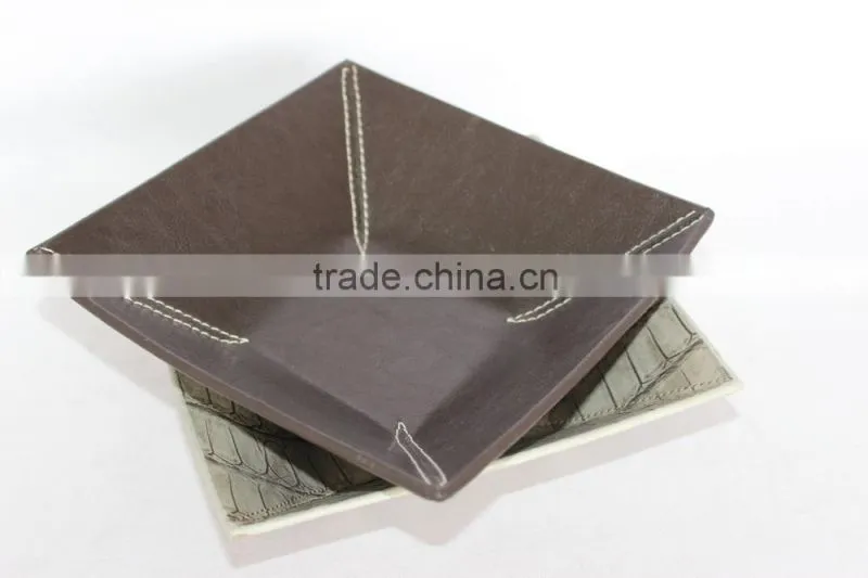 Professional Faux Leather Storage Tray/Square Cardboard Storage Tray