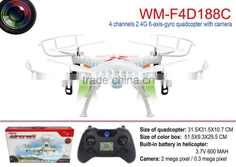 Rc hobby 2.4G 4ch 6axis gyro control style rc quadcopter with aerial camera