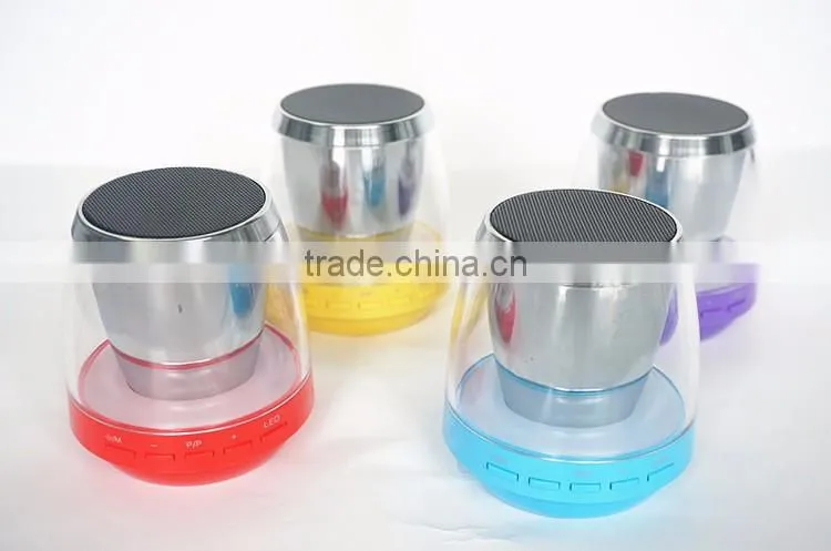 2016 Colorful Led Light Portable Mobile Phone Amplifier bluetooth Speaker With usb