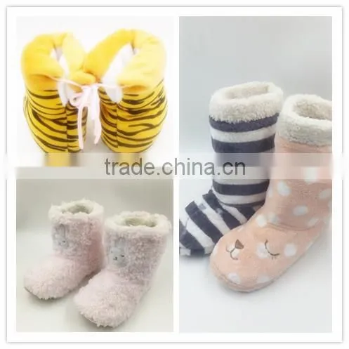 Winter new fashion colorful printed kids velvet slipper boot
