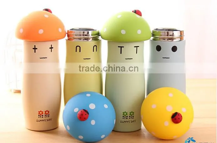 originality convenient mushroom promotional water bottles double wall vacuum flask