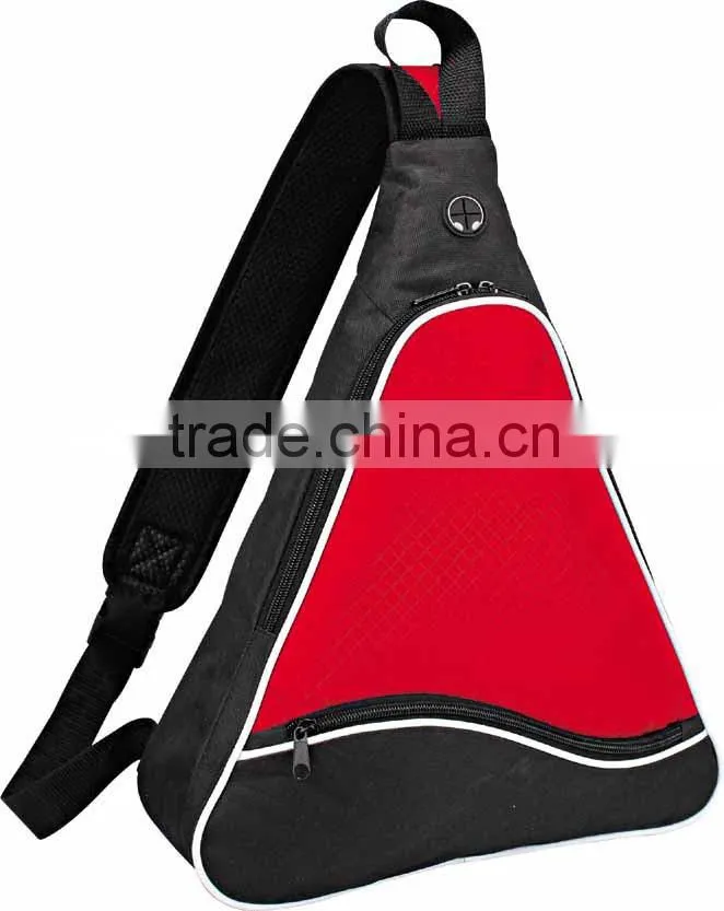 fashion sling bag 600D polyester with rubber logo