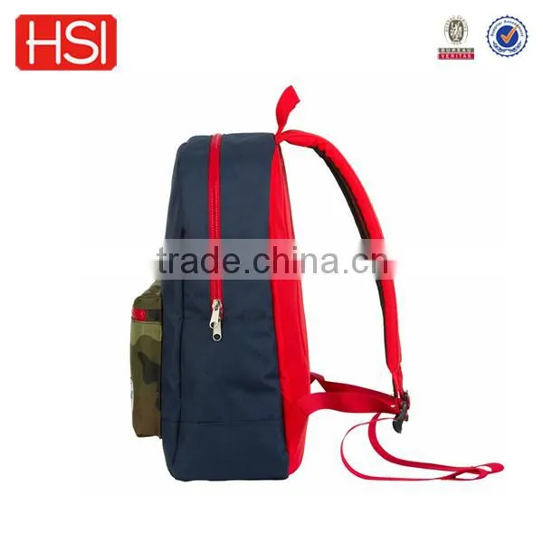 navy blue with camouflage front pocket laptop backpack