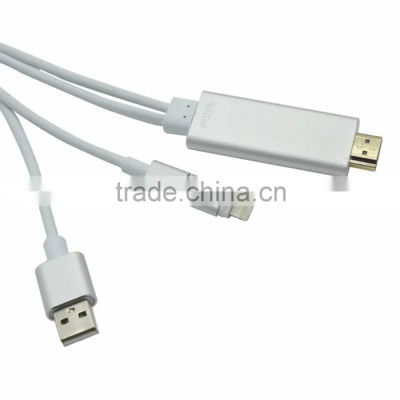 Hot selling EZ Cast EZcast m2 Lightning to HDMI Cable adapter Wire Display Miracast Dongle