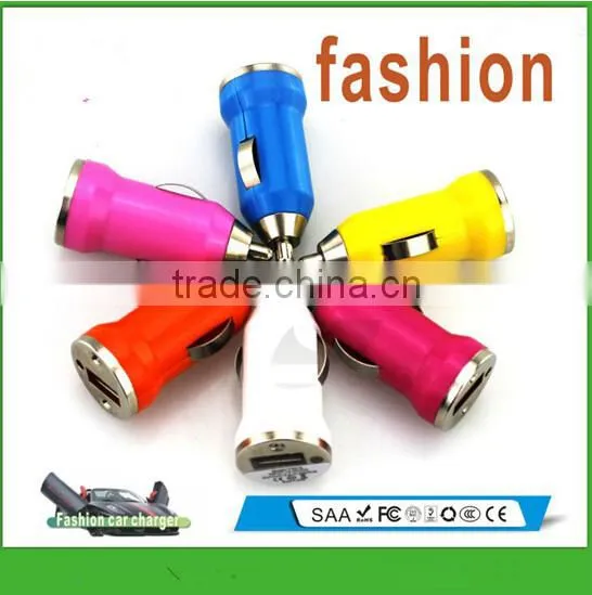 Colorful mini USB car charger with factory price usd0.5