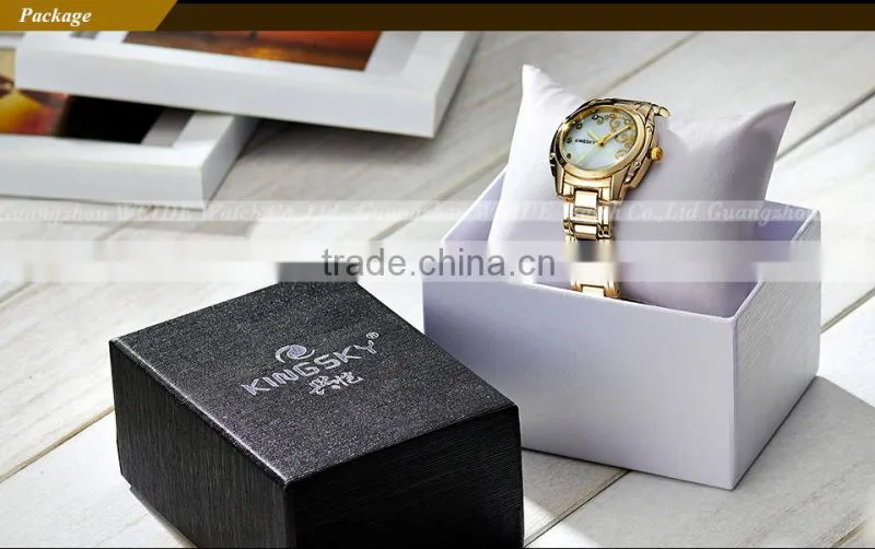 Kingsky KY054 Gold Plated Women Fashion Hand Watch for Girl