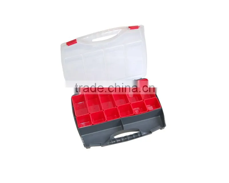 Portable plastic organizer with little bins