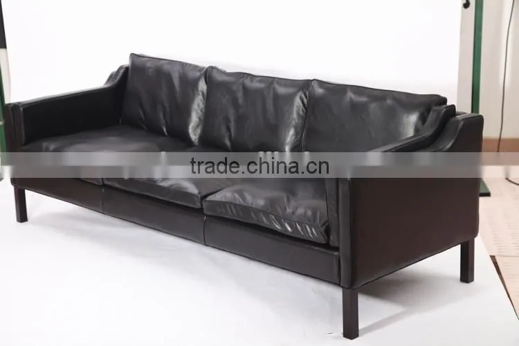 Modern luxury leather sofa black italy sofa borge mogensen sofa replica