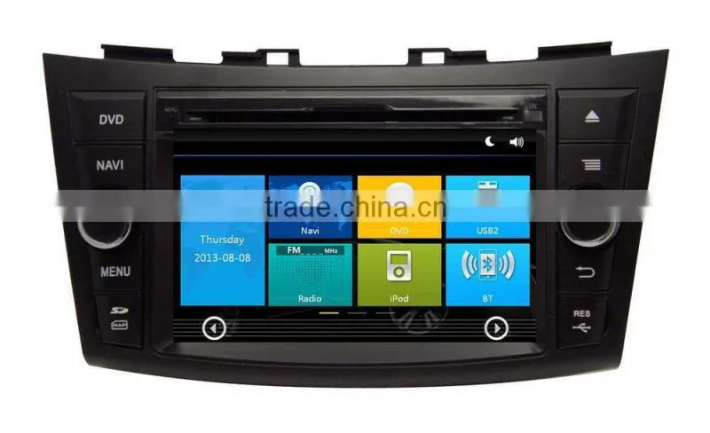 car dvd player multimedia for Suzuki Swift car dvd player support GPS, bluetooth, steer wheel control, TV, FM/AM, RDS, SD