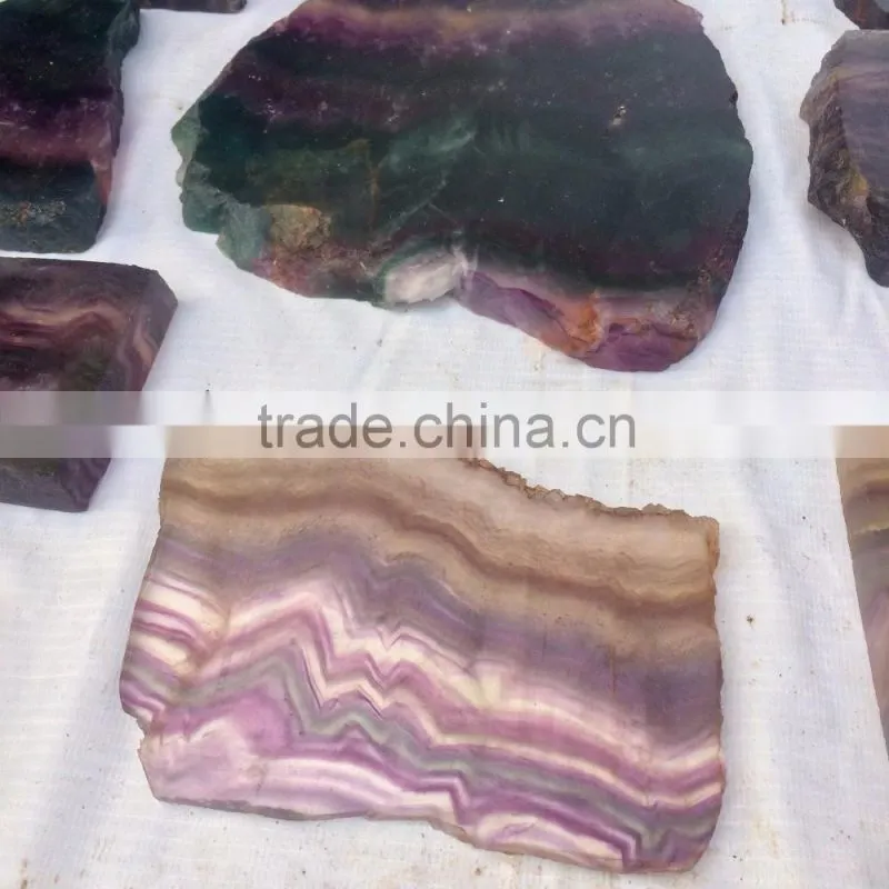 High Quality Natural Sliced Fluorite Crystal Stones Ornaments For Sale