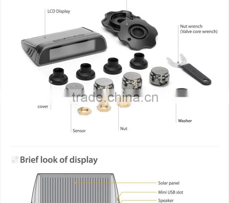 Steelmate DIY TP-S3 Solar-powered Tire Pressure Monitoring System With External Sensor