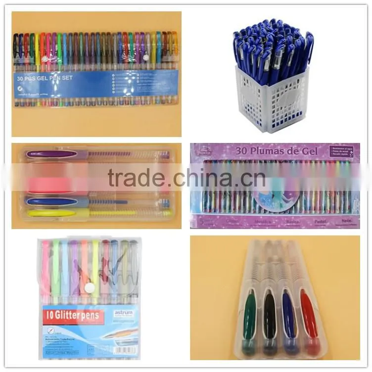 smooth writing glitter metallic neon with grip gel pen set color pen