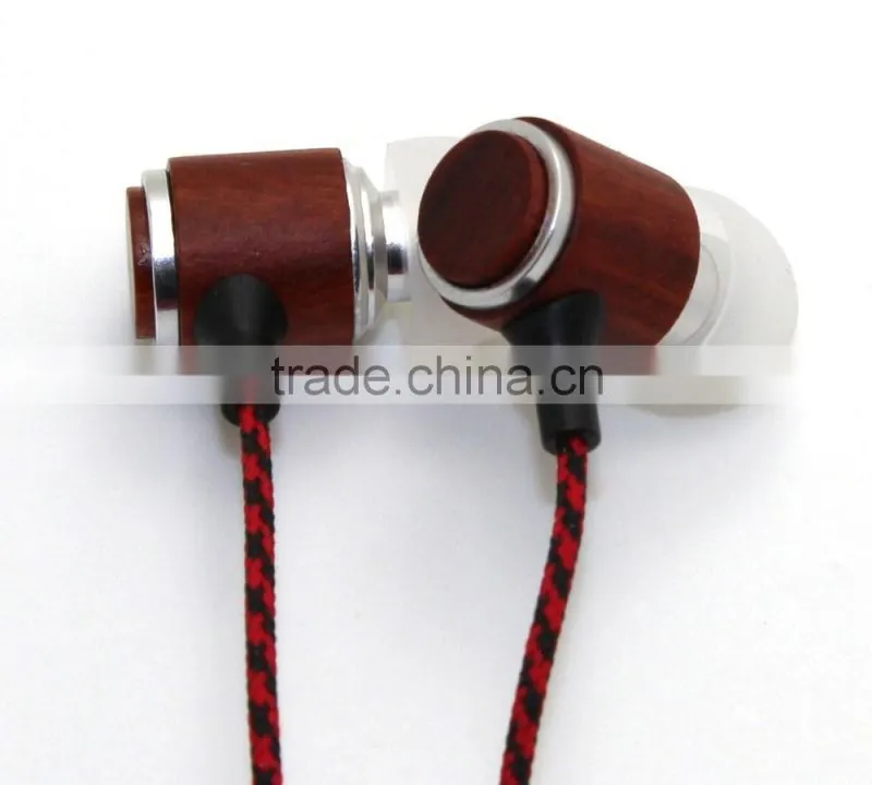 WOOD! wood earphones super bass sound in ear earpiece stereo custom logo