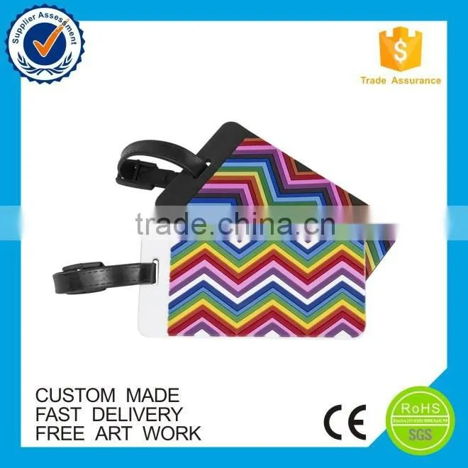 Best selling colorful ripple custom pvc luggage tag