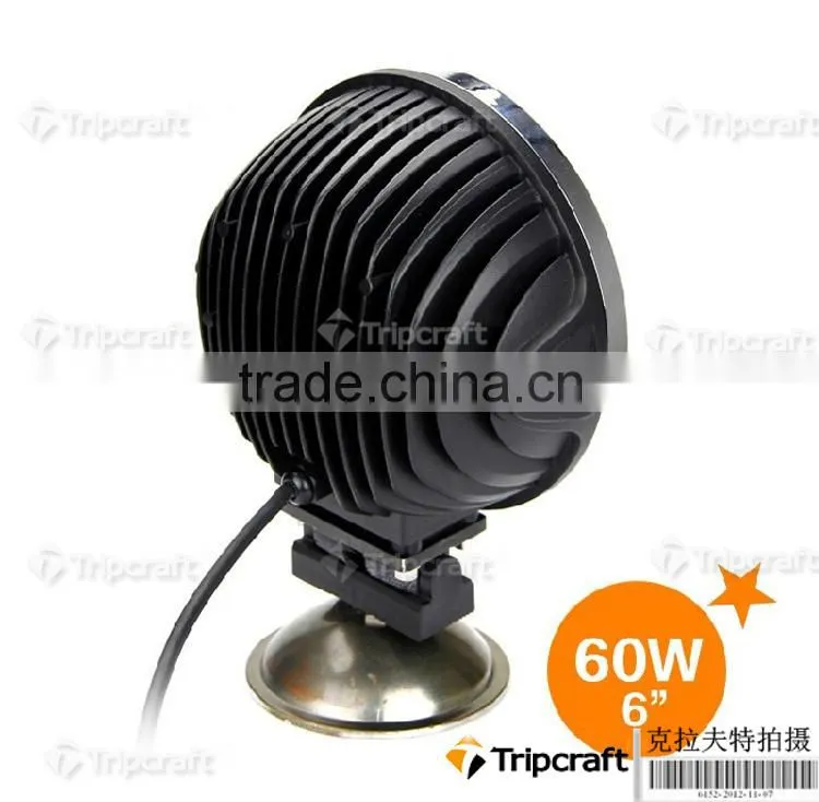7inch auto 60w led work light, 12volt round led car headlight
