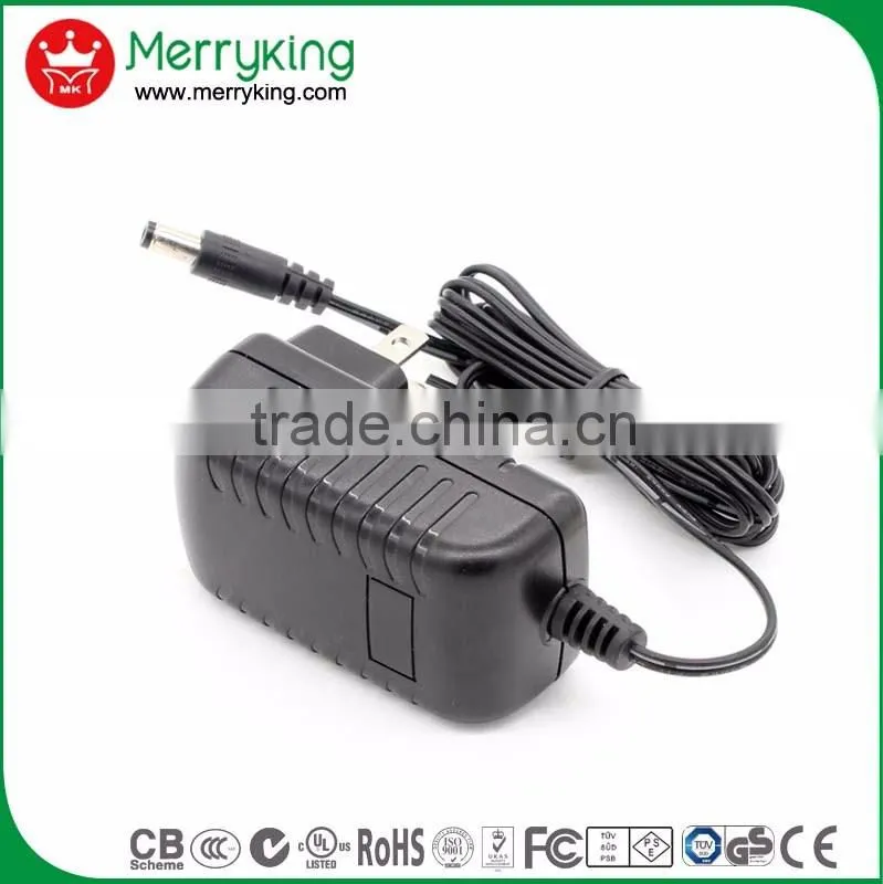50/60HZ wall type 12v 1.5a ac dc adapter 5v 1000ma switching power supply with UL cUL