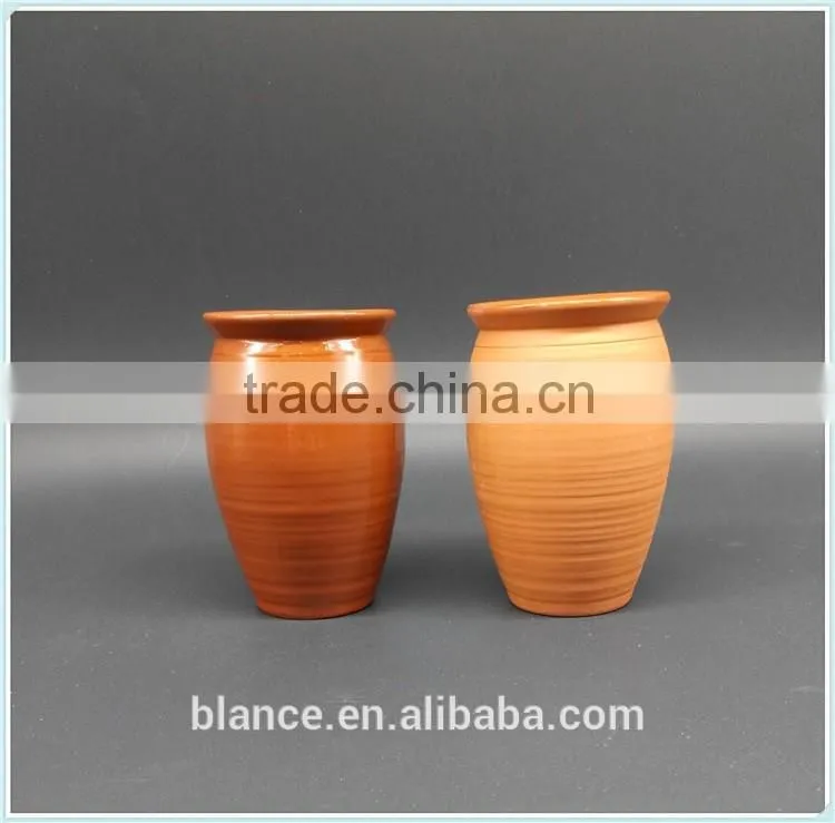 Matt finish outside clay mug custom design tall terracotta cup