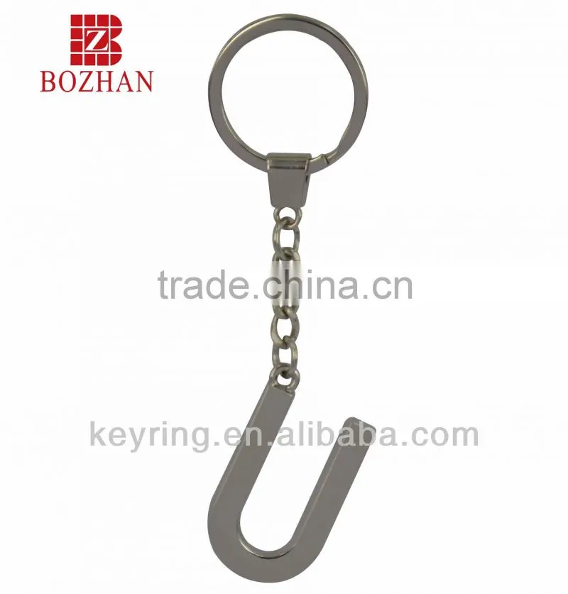 Alphabet shaped metal keychain, various sizes and colors are available