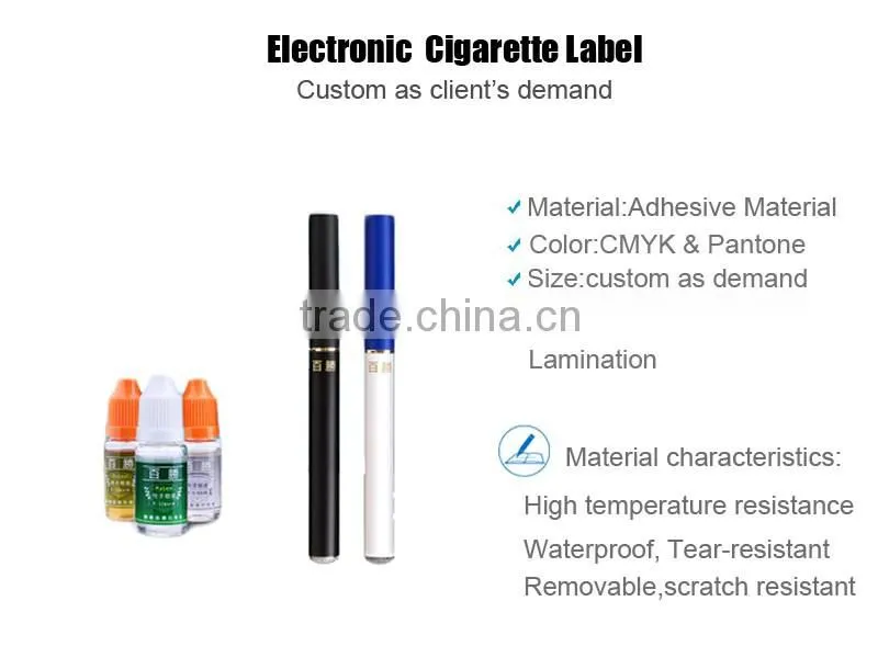 High Quality Design Paper Sticker For Electric Cigarette In Shenzhen