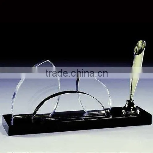 Office decoration nurse crystal pen holder with black base