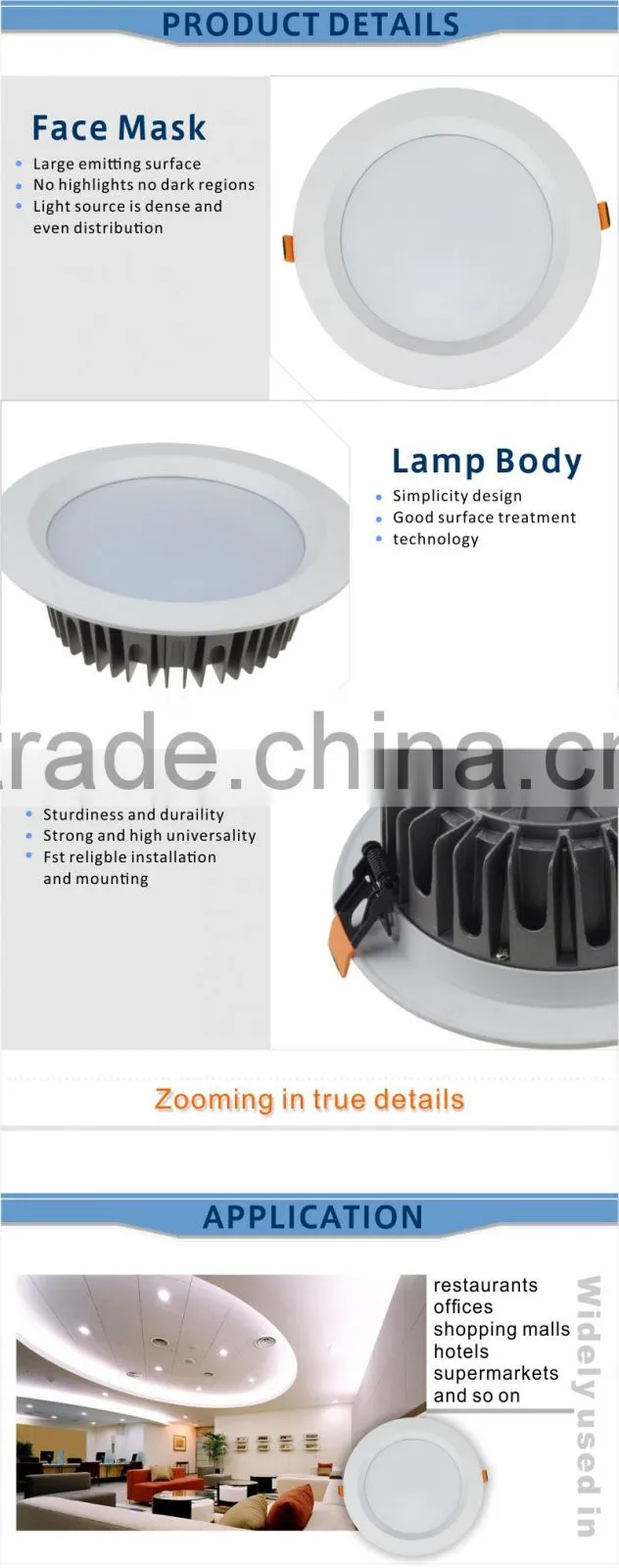 Latest products in market led lighting housing led downlight