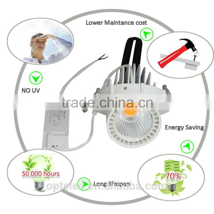 hot-selling European standard adjustable rotating cob down light 30w dimmable led shop downlight