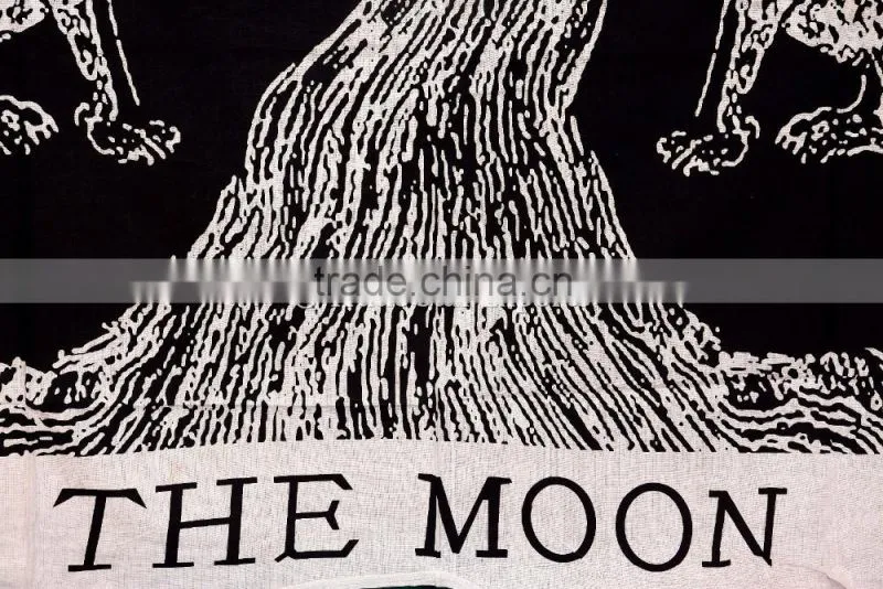Indian Printed Wholesale Tapestry, Wolf Wall Hanging, Moon Hippie Beach Blanket, Boho Picnic Throw