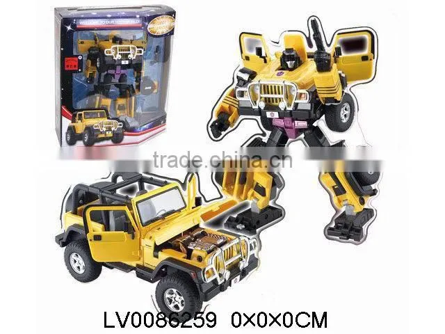 DIY kids robot in toy robots assembly to car