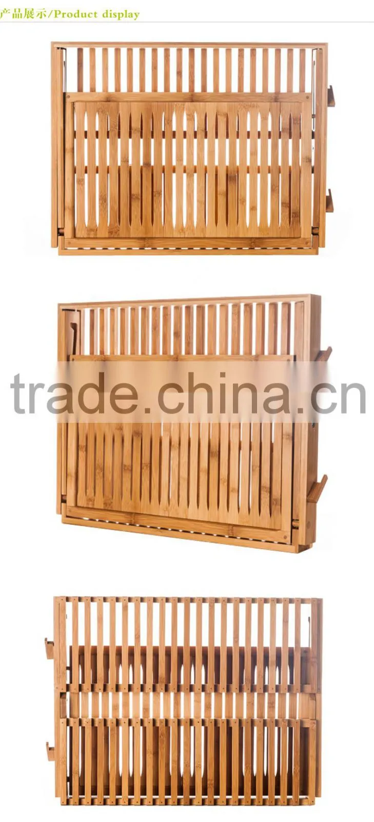 Collapsible Bamboo Drying Rack for dishes and Plates