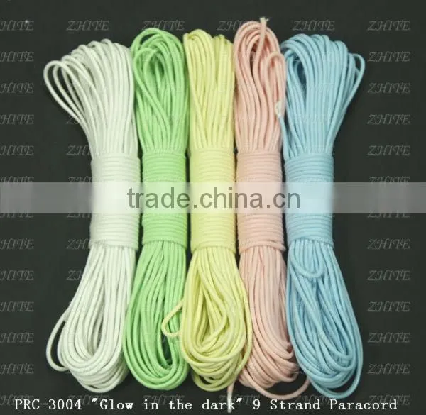 5 Colors Glow in Dark Reflective Paracute 9 Strand Wholesale PRC-3005