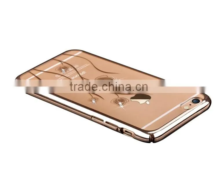360 Degree Full Protective Case for iPhone 6/6 Plus Electroplating Crystal Dimond Hard PC Back Cover