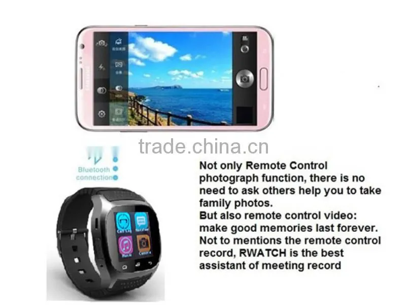 M26 Bluetooth Smart Wrist Watch Phone , Media Control/Hands-Free Calls/Pedometer/Anti-lost for IOS Android iPhone Samsung LG